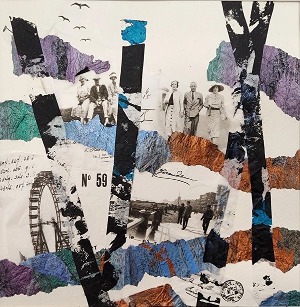 Parallels Collage, 2024 [10x10  before frame, Collage]    # 24-260