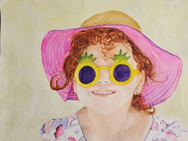 Pineapple Glasses, 2024 Watercolor [10x8 ]   # 24-282 