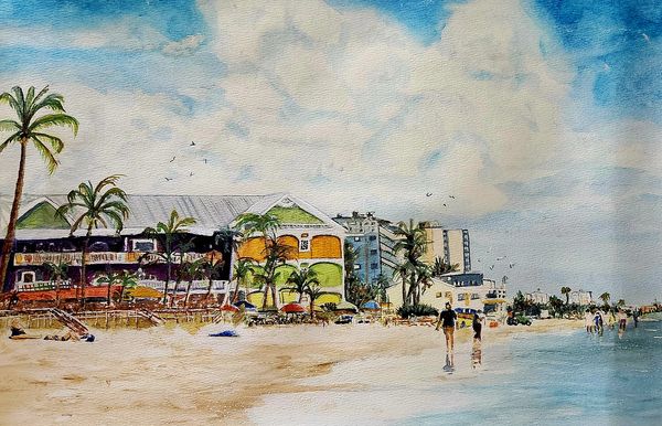 Beach Vibes, 2024 Watercolor [17x11 ]   # 24-287 