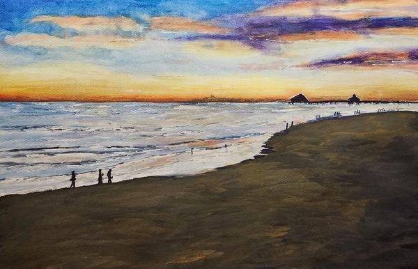 FMB at Sunset, 2025 Watercolor [12x16 ]   # 25-292 