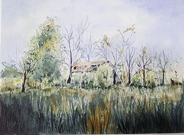Farmstead #3, 2025 Watercolor [10x8 ]   # 25-294 