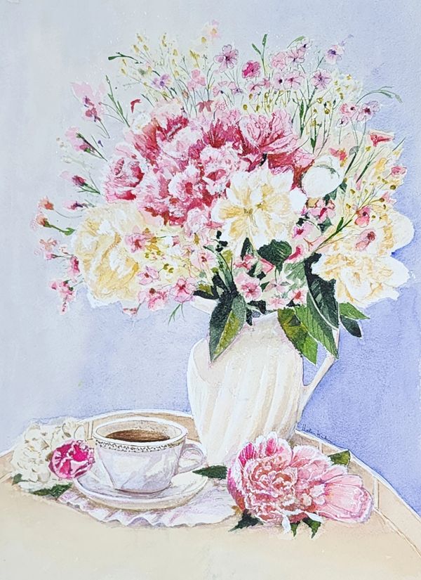 Tea Time, 2025 Watercolor [12x16 ]   # 25-295