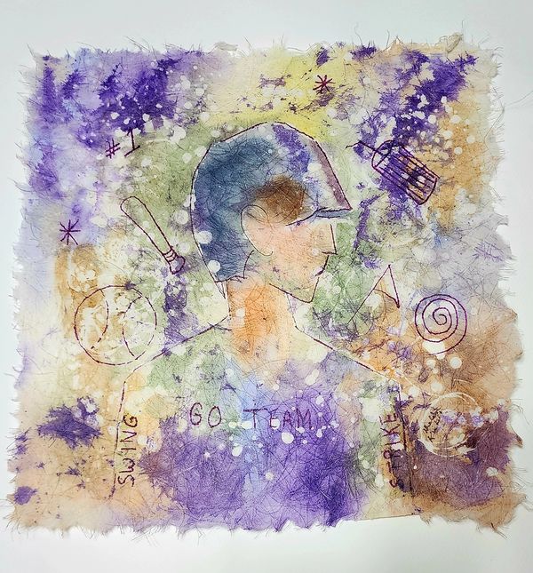 Spring Training (Batik), 2025 Batik on Rice Paper [10x10 ]   # 25-300