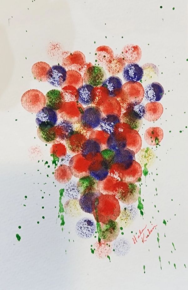 FMBAA Mini 25-09-04-4 grapes, 2025 Watercolor [5x7 ]   # 25-332 SOLD 