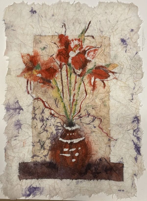 Batik Flower arrangement, 2025 Batik [8x12 ]   # 25-358 
