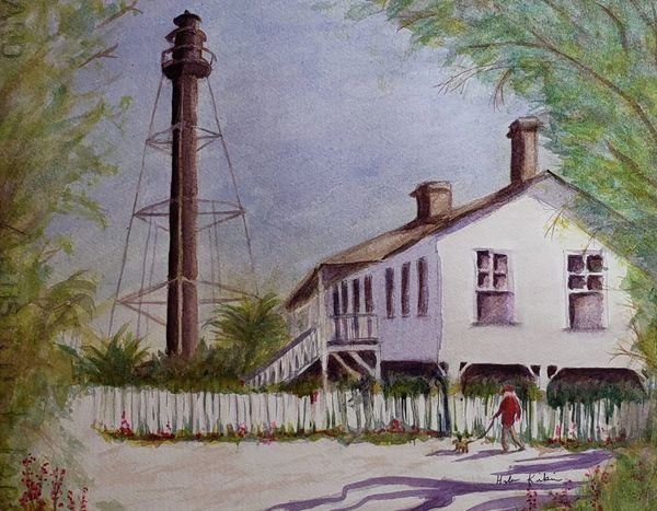 Sanibel Lighthouse #1, 2020 [11x14 watercolor  / paper] 