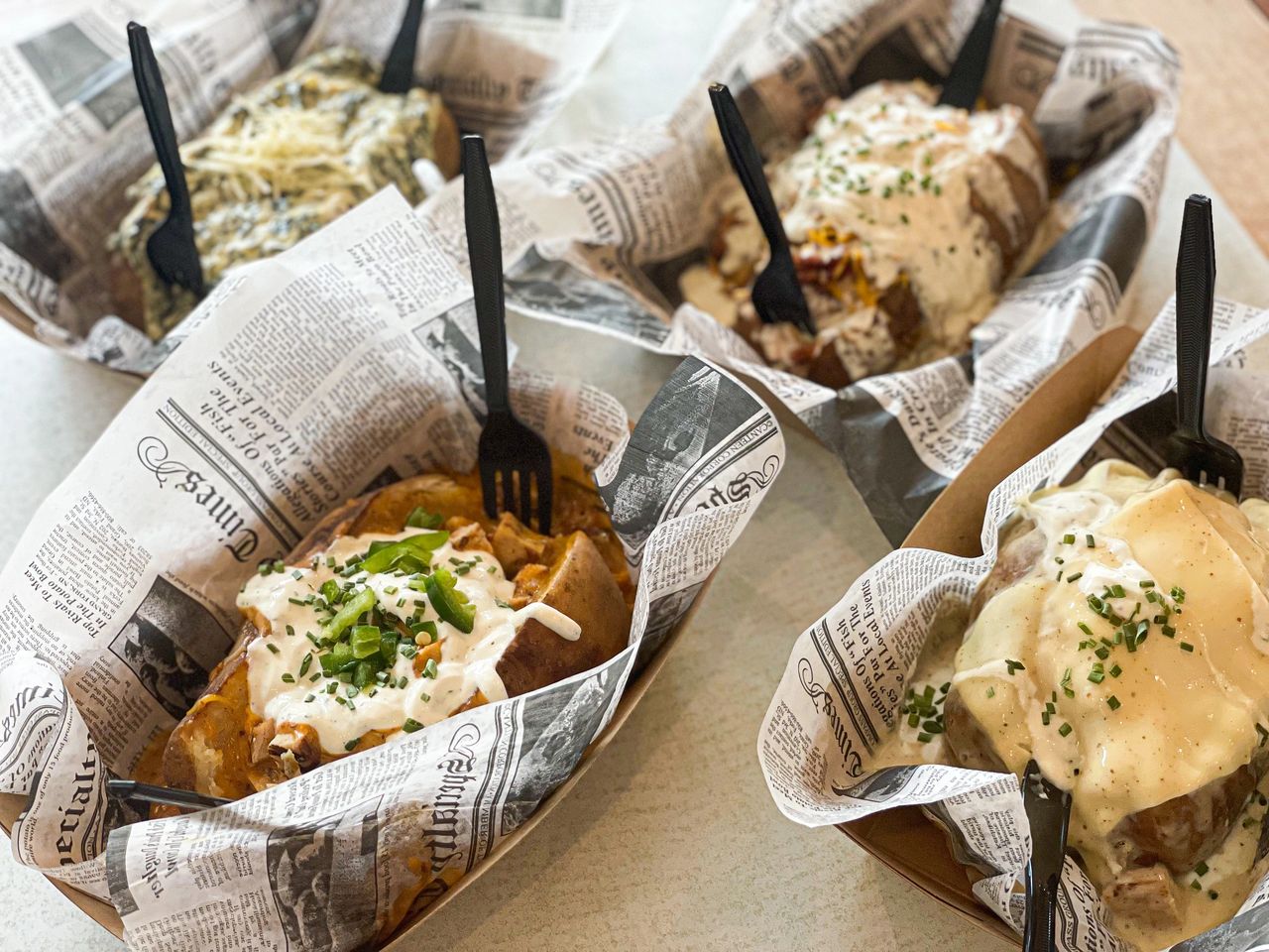 Loaded Potatoes at Hyde Park Cafe in Downtown Paragould