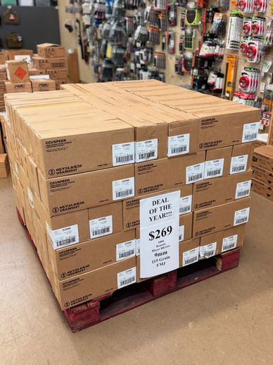 Fresh pallet of 9mm ammo! 