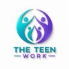 Logo de The Teen Work coloré avec des figures stylisées.