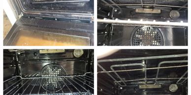 Before and after images of oven cleaning in Portsmouth, Hampshire