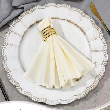 White Wood Wash Acrylic Charger Plate
