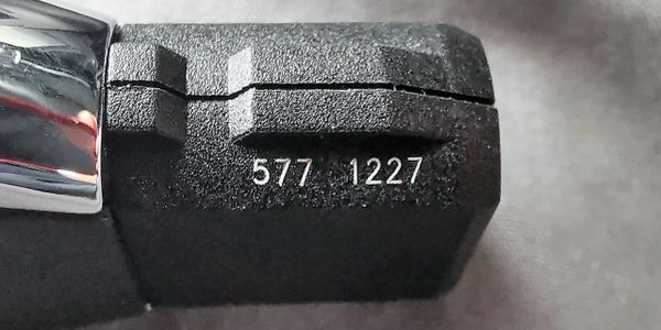 An example of a Mercedes remote key showing 7 numbers on the end.