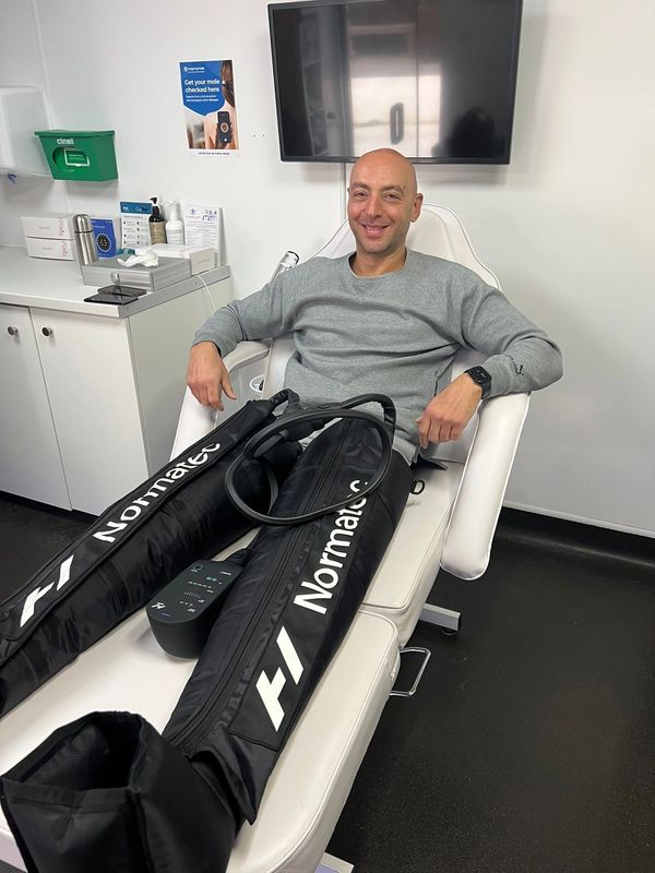 NormaTec compression for leg recovery and sports recovery at Core Recovery Clinic in Loughton, Essex