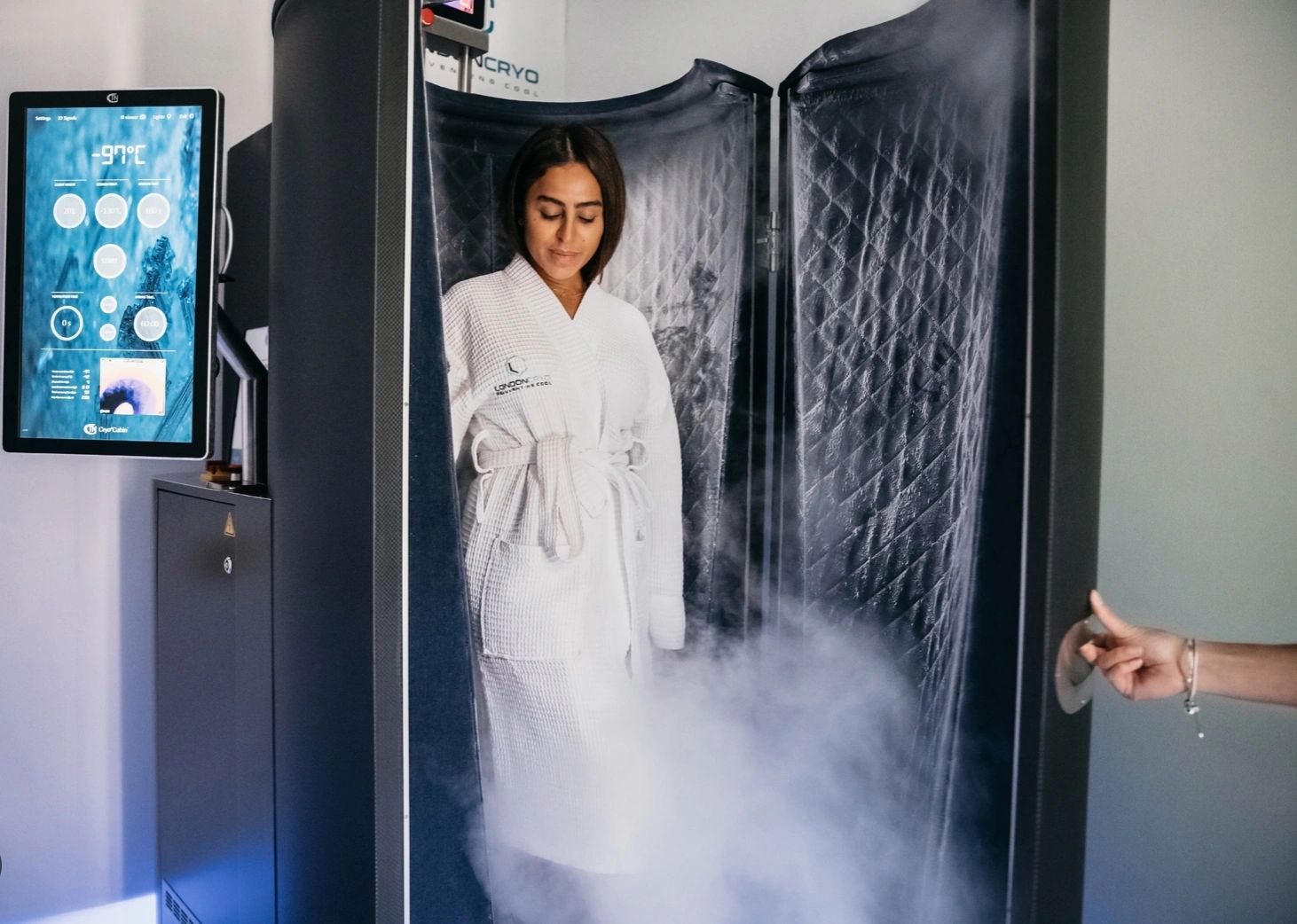 Whole-body cryotherapy chamber at Core Recovery Clinic