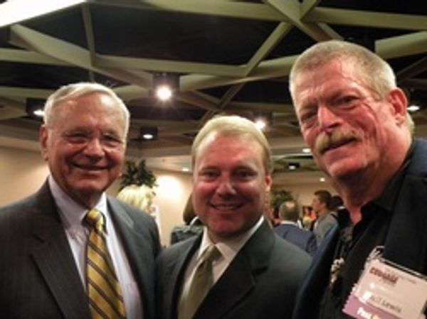 Former U.S. Congressman Harry Mitchell with his son Tempe Mayor Mark Mitchell and Jeff Lewis at the 