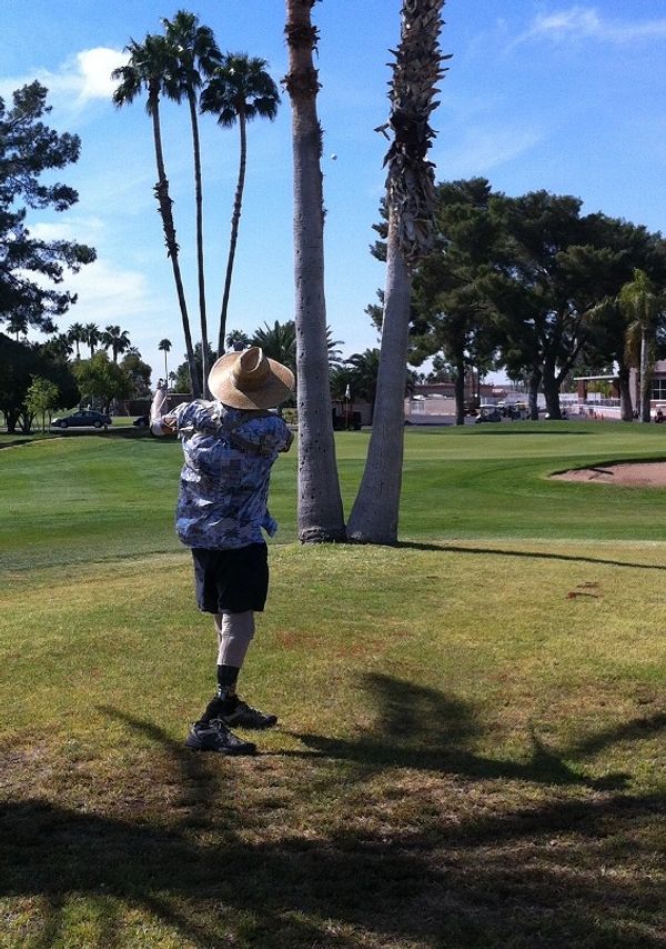 Jeff enjoys staying very active. Golf is one of his favorite activities. Check out this shot between