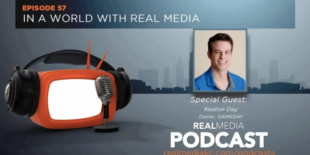 Podcast episode featuring Keaton Day discussing real media and gaming.