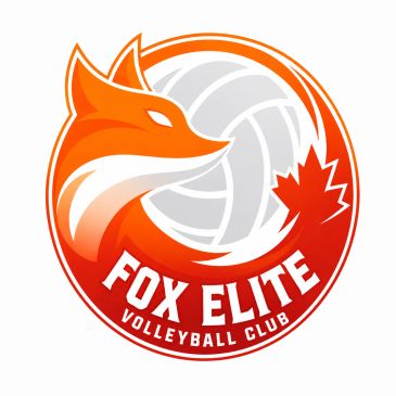 Logo of Fox Elite Volleyball Club featuring a fox and volleyball.