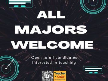 Announcement inviting all majors interested in teaching to apply.