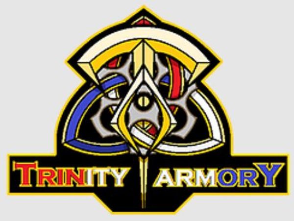 Colorful logo for Trinity Armory with intricate design.