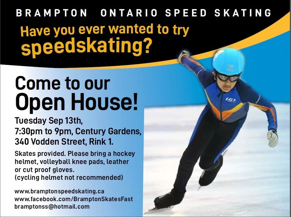 Speed Skating Open House Sept 13 2022, Century Gardens, Brampton
