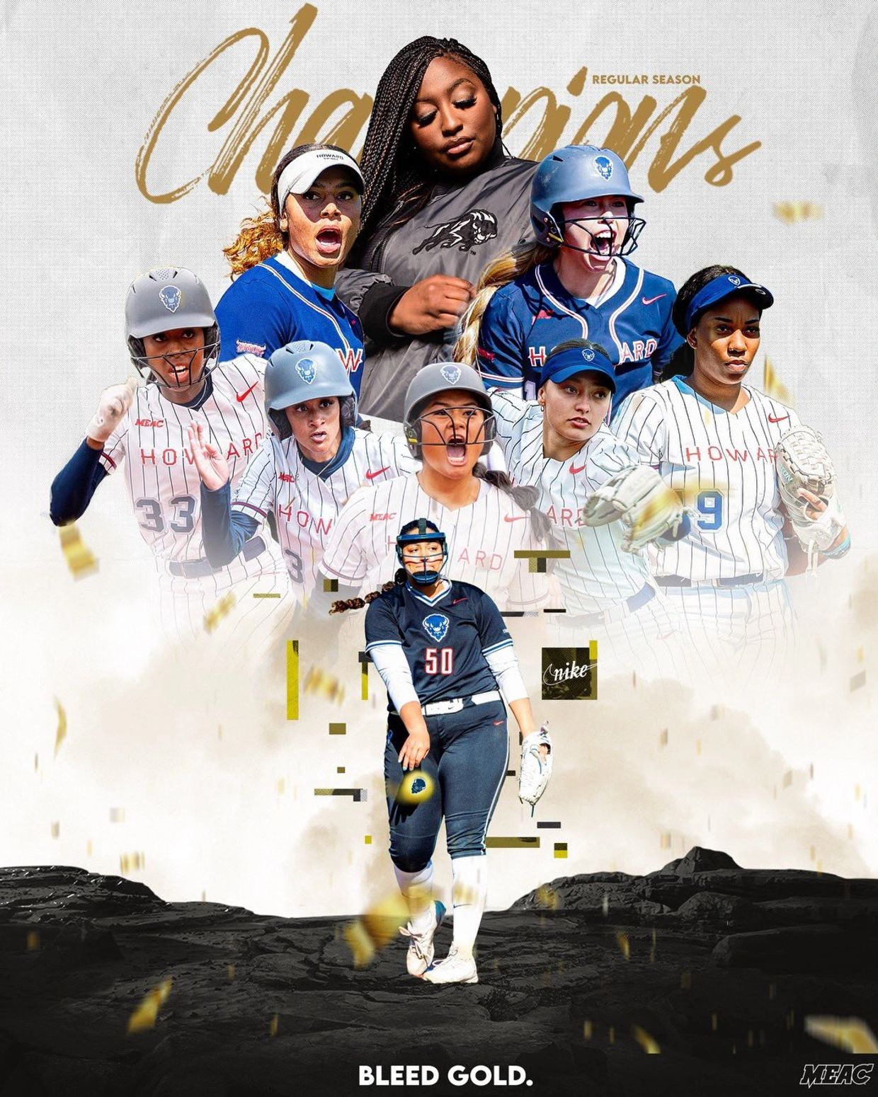 Howard University softball team celebrating championship.