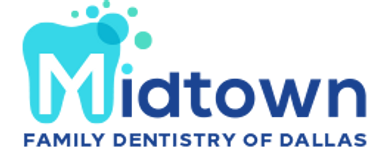 Logo of Midtown Family Dentistry of Dallas with a blue and turquoise color scheme.
