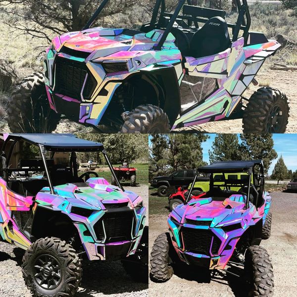 custom designed chrome side x side RZR wrap