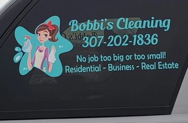 Business decals for vehicle windows 