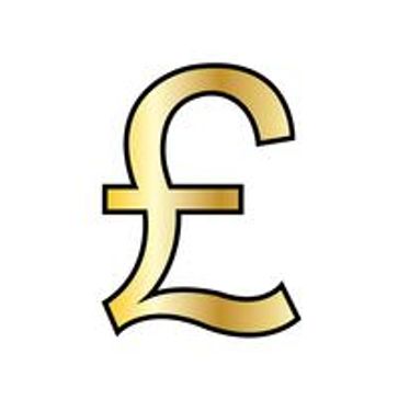 A golden British pound currency symbol on a white background.