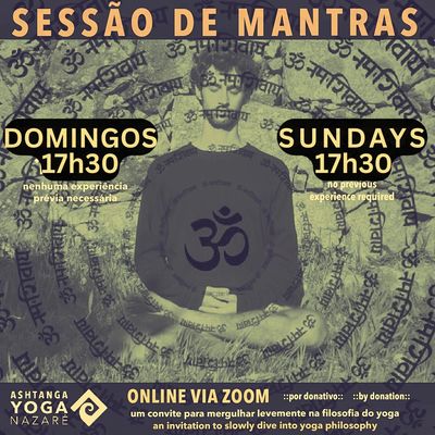 Sessão de mantras online aos domingos às 17h30.