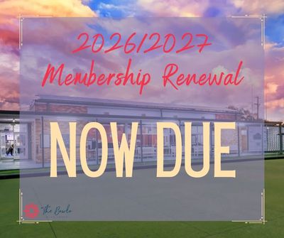 2026/2027 membership renewal notification now due.