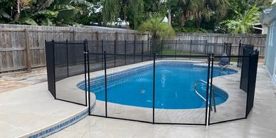 A Life Saver Pool Fence is easy to see through and completely removable. Prevents drowning accidents