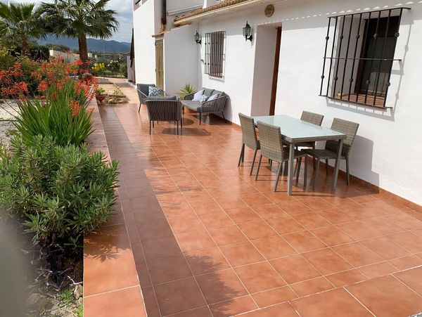 A side terrace of a villa