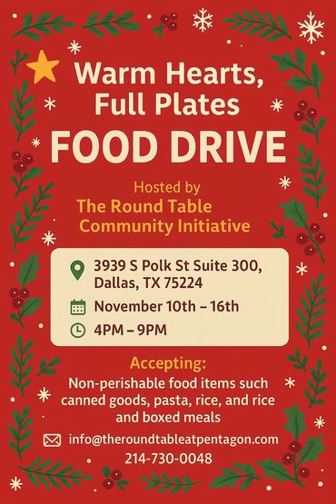 The Round Table Community Initiative
Fall Food Drive accepting all donation. We Thank you in advance
