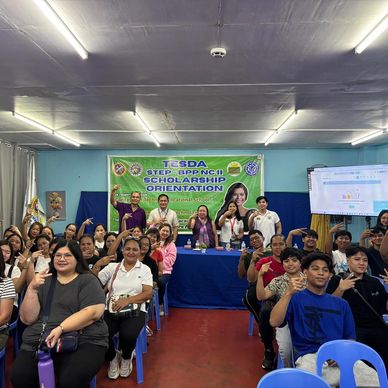 Group photo at TESDA scholarship orientation event.