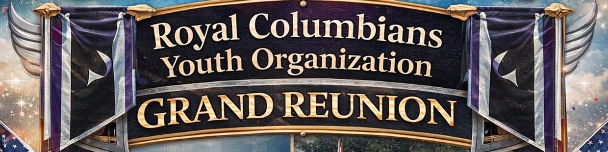 Banner for Royal Columbians Youth Organization Grand Reunion event.