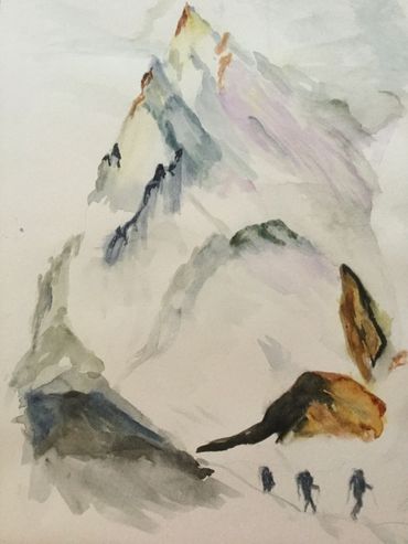 Mountain climbers. 12x16