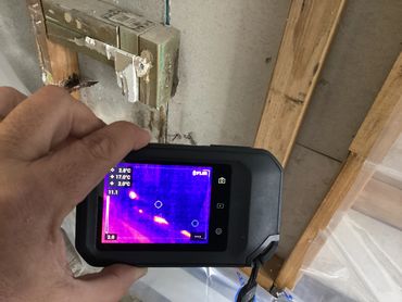 Thermal image showing waterproofing failure