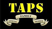 TAPS Family Member logo - TAPS at top with yellow ribbon below & Official Family Member on the tails