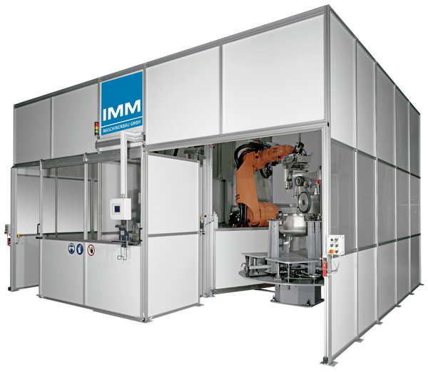 IMM robot grinding, polishing, linishing, finishing cell. Robotic grinding and polishing.