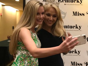 Two women taking a selfie at a Miss Kentucky event.