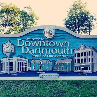 Downtown Dartmouth welcome sign