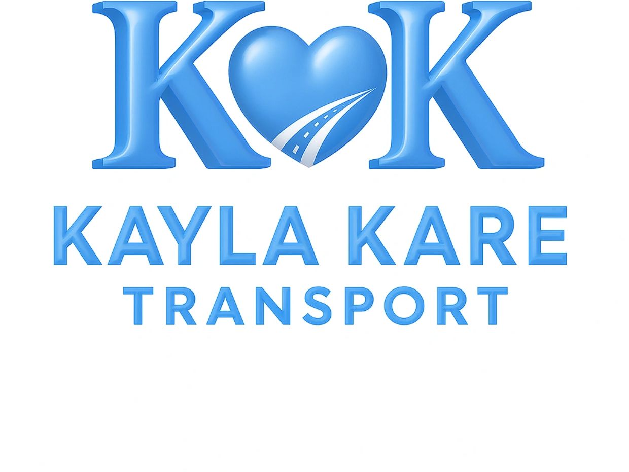 Logo for Kayla Kare Transport featuring a heart symbol between the letters K.