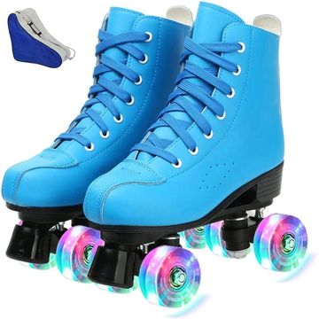 XUDREZ Roller Skates, Double-Row Roller Skates for Unisex, Roller Skates PU Leather High-top Roller 