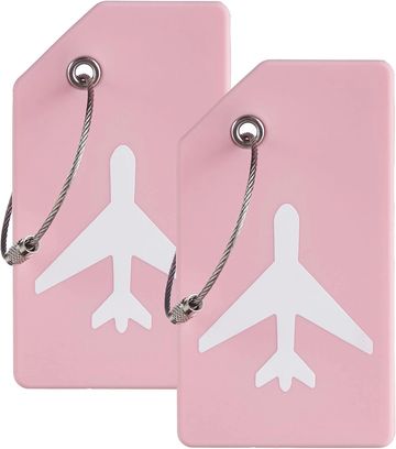 2 Pack Initial Letter Silicone Luggage Tag Baggage Handbag School Bag Suitcase Instrument Tag Orange