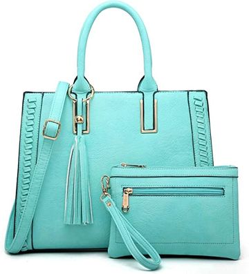 Dasein Purses Handbags for Women Satchel Vegan Leather Shoulder Bags Work Tote for Ladies with Match