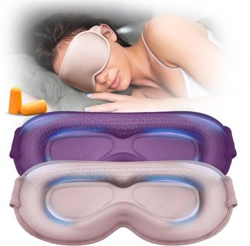 Weighted Sleep Mask, 2 Pack 3D Contoured Eye Masks for Sleep, Best Blackout Sleep Masks for Women Me