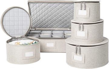 StorageLAB China Storage Set, Hard Shell and Stackable, for Dinnerware Storage and Transport, Protec