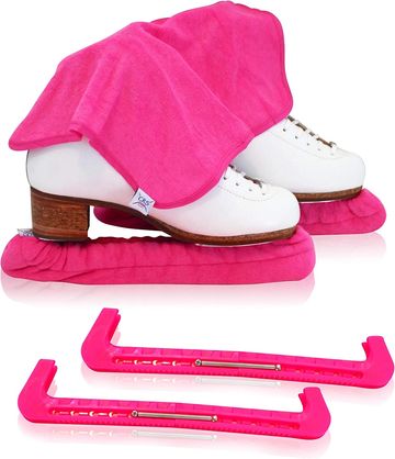 CRS Cross Skate Guards, Soakers & Towel Gift Set - Ice Skating Guards and Soft Skate Blade Covers fo